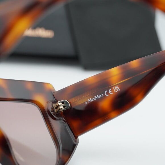 Max Mara ORSOLA MM0083 52F Shield Sunglasses - Dark Havana/Brown main image 6